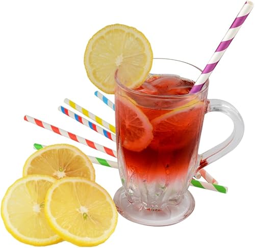 Miniatura 10 de 100 pajitas de papel biodegradables, pajitas de papel coloridas para beberdecoración en cumpleaños, aniversario, boda, vacaciones, celebraciones,