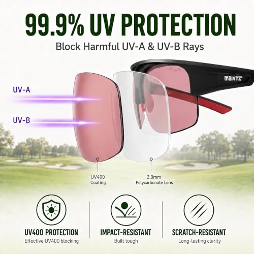 Image of maivnz Golf Sunglasses for Men Women, Golf Ball Finder Glasses, UV400