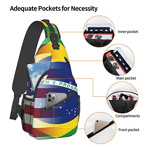 Mochila cruzada unisex negra estilo banderas miniatura 5