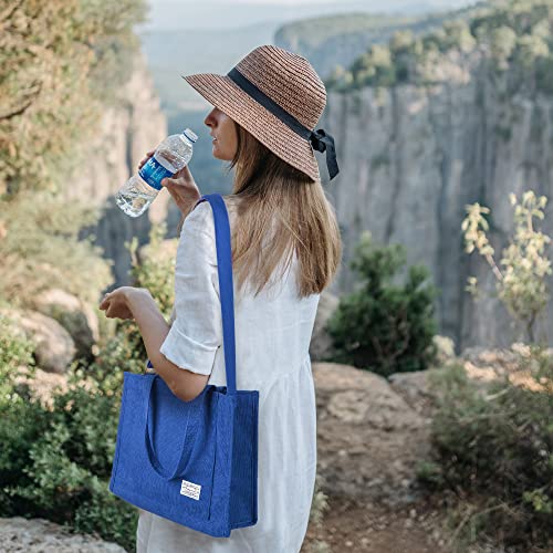 Image of Valleycomfy Corduroy Tote Bag for Women Travel Crossbody Bag Purse Women Shoulder Bags Work Handbags Everyday Hobo Bag