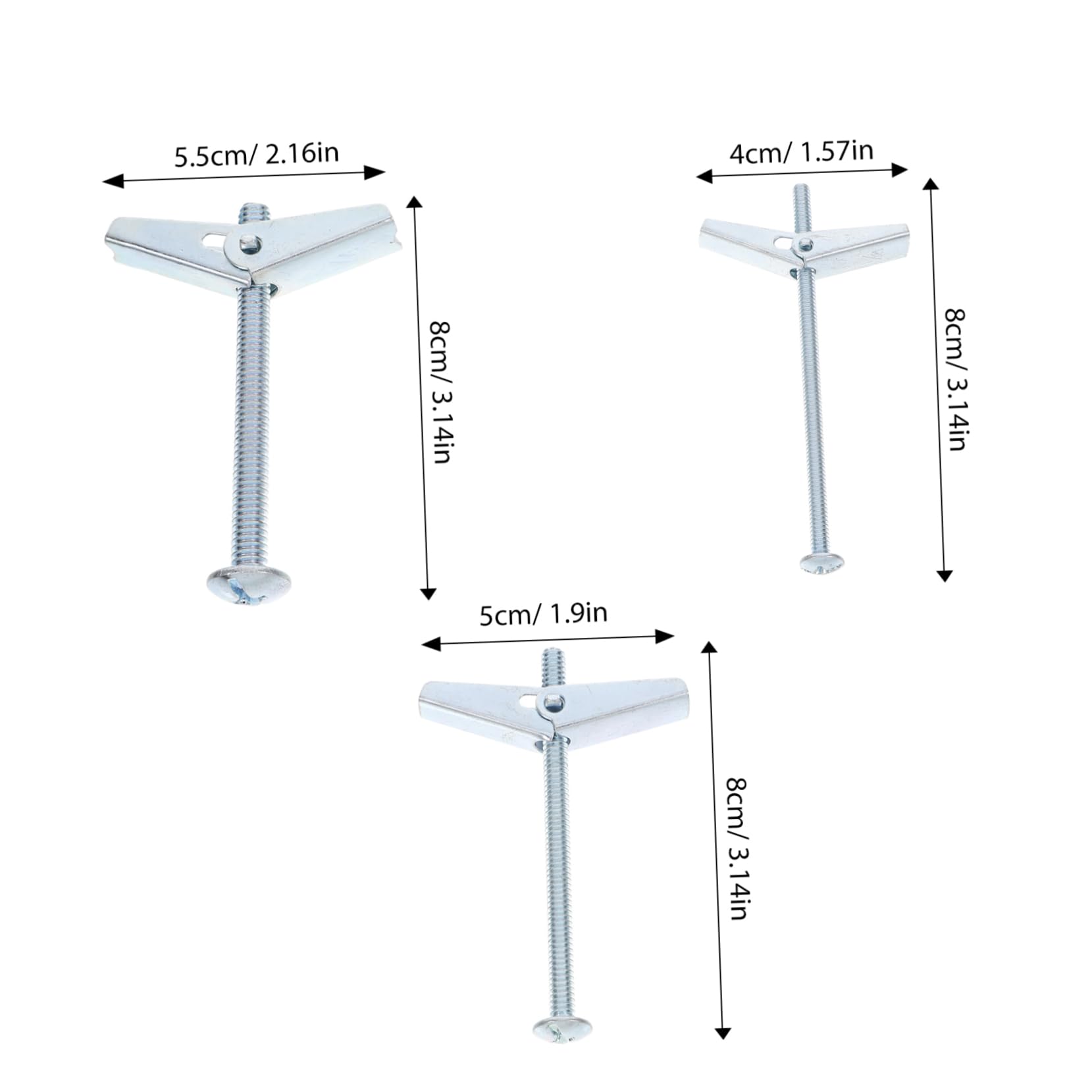 NAMOARLY Wall Anchor Expansion Screw 48pcs Toggle Anchor Bolt Set Drywall Anchor Kit