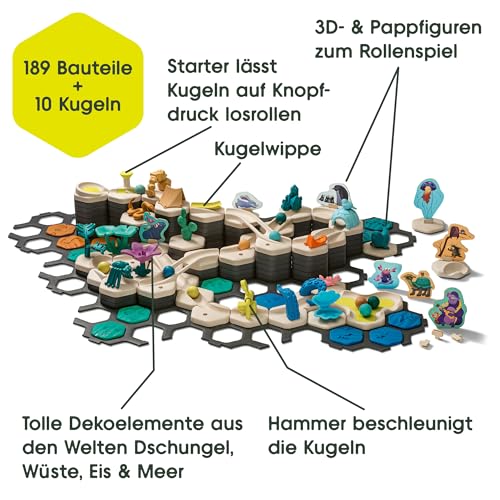 Ravensburger GraviTrax Junior Starter-Set XXL 27059 - Murmelbahn überwiegend aus nachwachsenden Rohstoffen mit Themenwelten, Lernspielzeug und Konstruktionsspielzeug für Jungs und Mädchen ab 3 Jahren