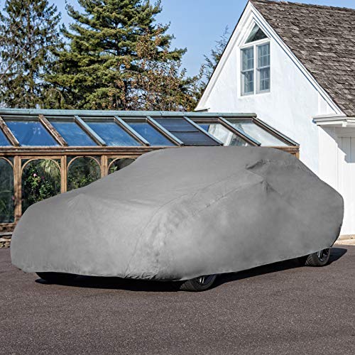 Budge Duro Car Cover Indoor/Outdoor, Uv And Water Resistant, Dustproof, Fits Cars Up To 170", Gray #TOP2