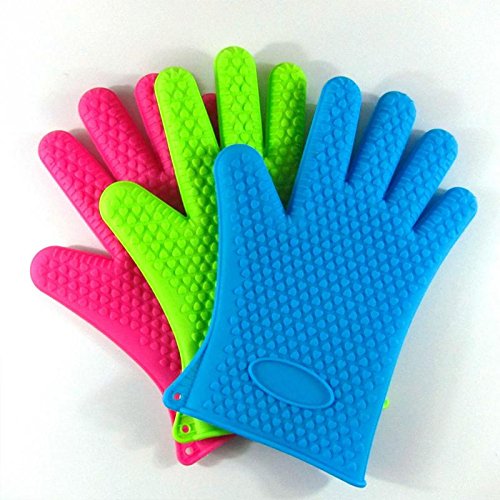 MRKU Guantes para Hornear, Guantes de Cocina para Horno, 1 Unidad, Silicona Resistente al Calor, Soporte para Olla de Barbacoa antiescaldaduras, Cocina