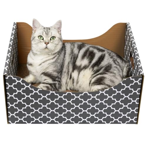[Ultra-Large] Cardboard Cat Scratcher Box, Heavy Duty Cat Scratch...