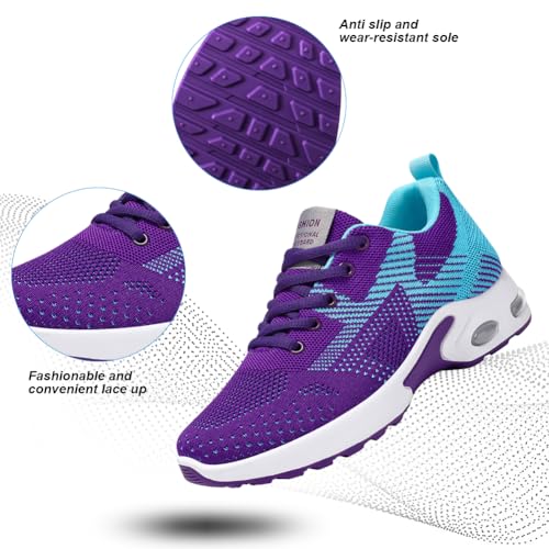 Image of Padgene Womens Sneakers Air Cushion Running Shoes Lightweight Tennis Walking Shoes Mesh Breathable Gym Work Fashion Sneakers Athletic Comfortable Casual