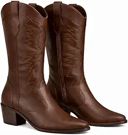 Botas Femininas Texana Rodeio Country Cano Alto Bico Fino