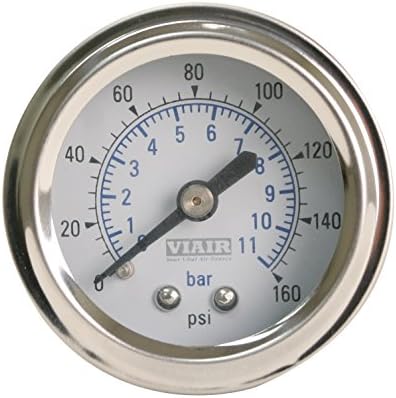 Viair 90087 2.0" White Face Illuminated Single Needle Gauge