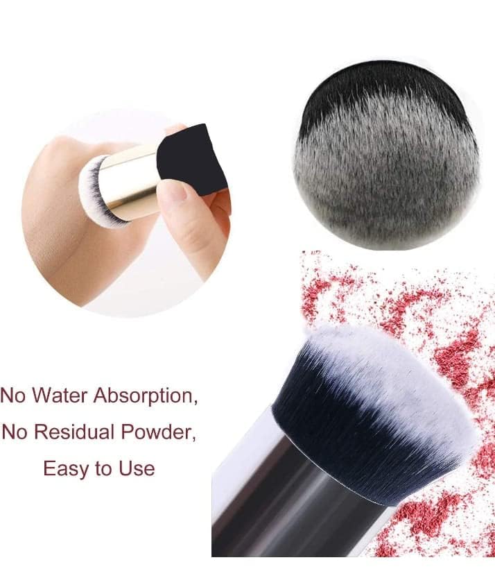 Crizer Powder Makeup Brush, Professional Flat Kabuki Cosmetic Brush, Single Handle Large Blush Brush Soft Face Mineral Powder Foundation Brush Face Brush for Blending Liquid Make Up 1