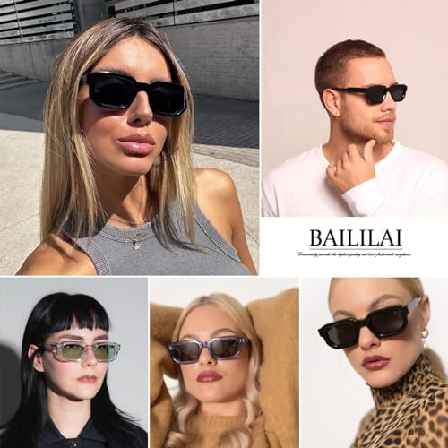 Trendy Rectangle Sunglasses for Women and Men, High Definition Clarity, UV Protection, and Glare Reduction A0372