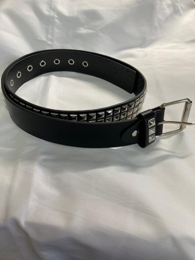Amazon.co.jp: A13 スタッズベルト ブラック 3列スタッズ ユニセックス