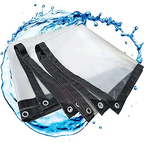 ShuanOzx wasserdichte, Dicke Planenabdeckung Klare Staubdichte Plane, PVC-Kunststoffplanen Anti-Aging-Isolierplane Mit Metallösen, Für Gartenmöbelwagen,2x2m Cover