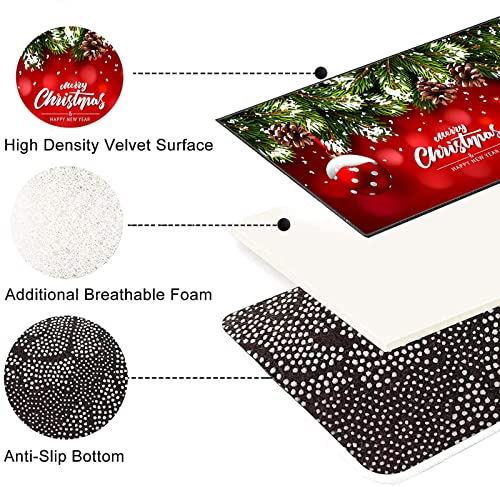 Tapis de Noël 100x100 cm vintage en polyester, cadeau idéal - 6