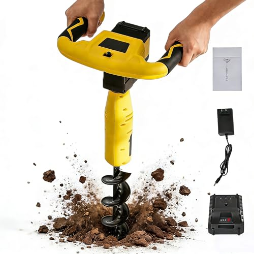 Cordless Electric Post Hole Digger 20V Earth Auger Hole Digger with 2000mAh Battery & Charger