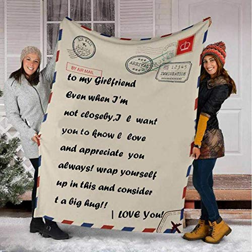 Zhiang colcha criativa com letras impressas para My Daughter Son de Mom and Dad Mail Cobertor de fla