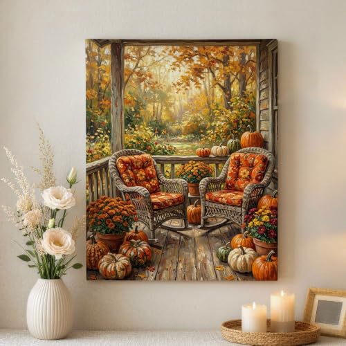 Lienzo decorativo otoñal que llena de nostalgia y confort tu dormitorio