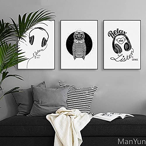 Peintures mur art photos casque musique pour moderniser un salon