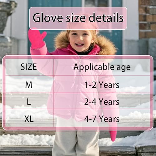 Toddler Winter Mittens Fleece Lined Gloves Unisex Easy-on Warm Gloves for Outdoor Boy Girl Kids3