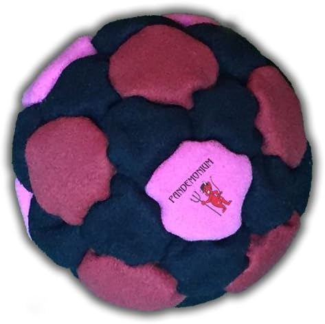 Blood Lust Footbag 32 Panels Hacky Black Red Pink Edition Sack Pro Bag Sand & Iron Weighted at 2.1 Onces