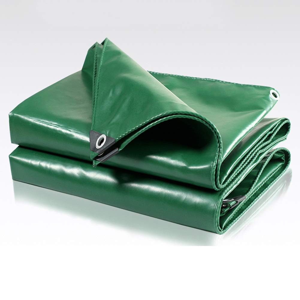 OKUOKA Verdickte Regendichte Plane Sonnenschutz Wasserdichter Poncho Outdoor Shade Canopy Truck Roof AntiUV (Color : Green, Size : 3mx3m)