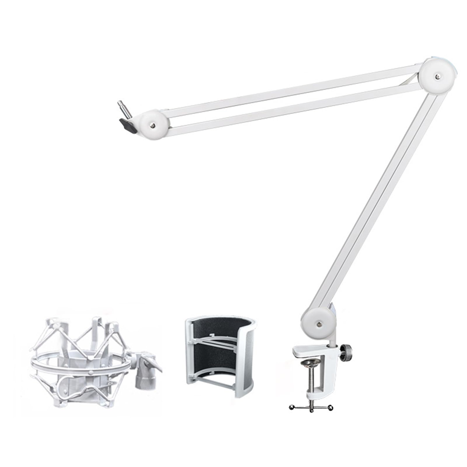 Mikrofon Aufhängungsgalgen, Desktop Mikrofonhalter mit drehbarem Arm, mit/ohne stoßfester Halterung, Tischmontage Mikrofonständer