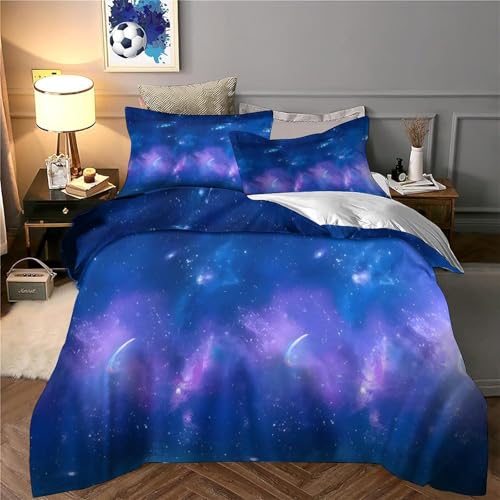 Parure de lit microfibre de qualité supérieure décor galaxie 3D