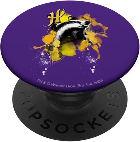 Harry Potter Urban Elegance Hufflepuff Badger PopSockets - Agarre y soporte para teléfonos y tabletas, Negro