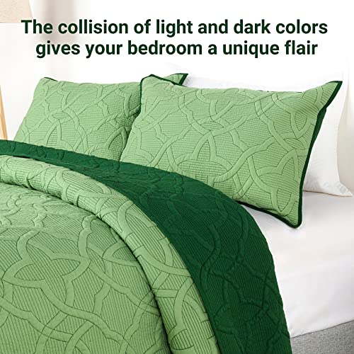 Rosecret Quilts Queen Size Sets,Reversible Cotton Wrinkle & Fade Resistant Coverlet Floral Geometric Bedspread,Cozy Warm For All Season #TOP2