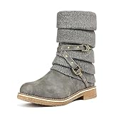 DREAM PAIRS Women's Oussie Grey Mid Calf Faux Fur Winter Boots Size 10 B(M) US