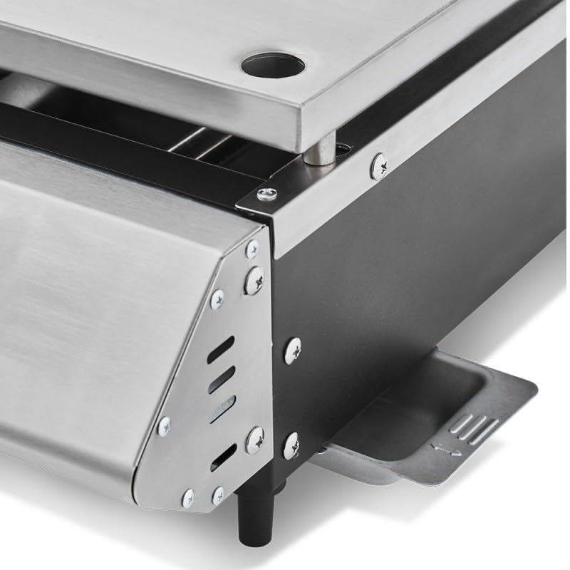 COOKING BOX - Piastra a gas Cadix 3 fuochi - Superficie di cottura 62 x 37,5 cm - Piastra in acciaio inox - 3 bruciatori - Cassetto per grasso - Fino a 8 persone - 9,45 kW