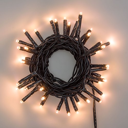 Guirlande 2,8 m, 40 miniled Blanc Chaud, câble Vert Cover