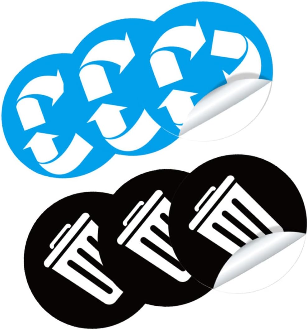 MAGICLULU 1 Set 6 Sheets Garbage Classification Label Round