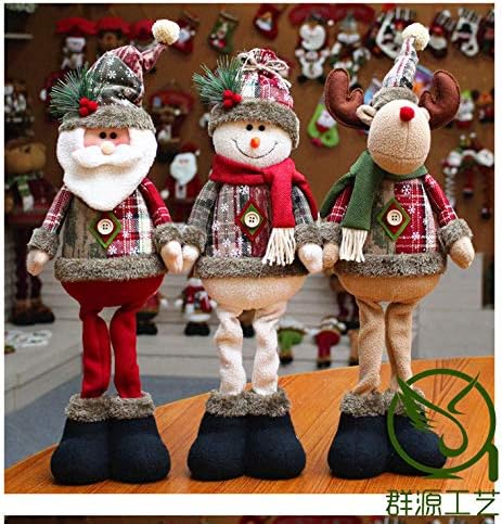 Cysocool Christmas Standing Figurine 48CM Long Legs Santa Claus Figure Snowman Reindeer Xmas Plush Doll Christmas Ornament Party Table Fireplace Decor Home Decoration Tree Hanging Xmas Figure Gift - Image 5
