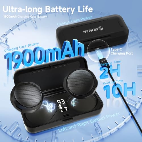 Moman Ski Helmet Speakers, Ha1 Ture Wireless 5.3 Motorcycle Helmet Headset With Remote Control Voice Assistant Charging Case thumb #7