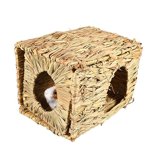 OFFSCH Top- Natural Material Small Pet House Straw Bedding for Rabbit Hamster Bunny Pet Nesting