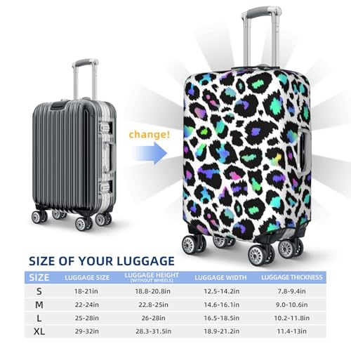 Trendy black rainbow Leopard Travel Luggage Covers - Elasticity Suitcase Covers Protector for Luggage 18-32 Inch2