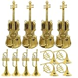 KAILIKETIY 12個 ミニチュア楽器クリスマスオーナメント 壁掛け飾り 用 吹奏楽器モチーフ 製 高精細 模型 インテリア装飾 に