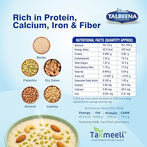 Image of Takmeeli Talbeena With Dry Fruits - Milk Mawa Flavour | Premium Pack | Pack-1 |250g = 1 x 250 g