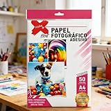 Papel Fotográfico Adesivo A4 Glossy 135g Make+ Alta Resolução para Impressora Fotos Personalizadas 20 ou 50 Folhas (50)