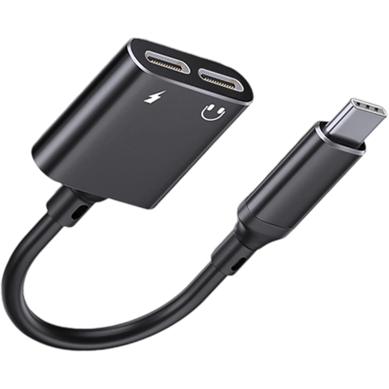 Aluminum to 3.5mm &amp; Adapter HiFi Sound &amp; Fast Charging for Phones Tablets Laptops Double Port USB C Headphone Port