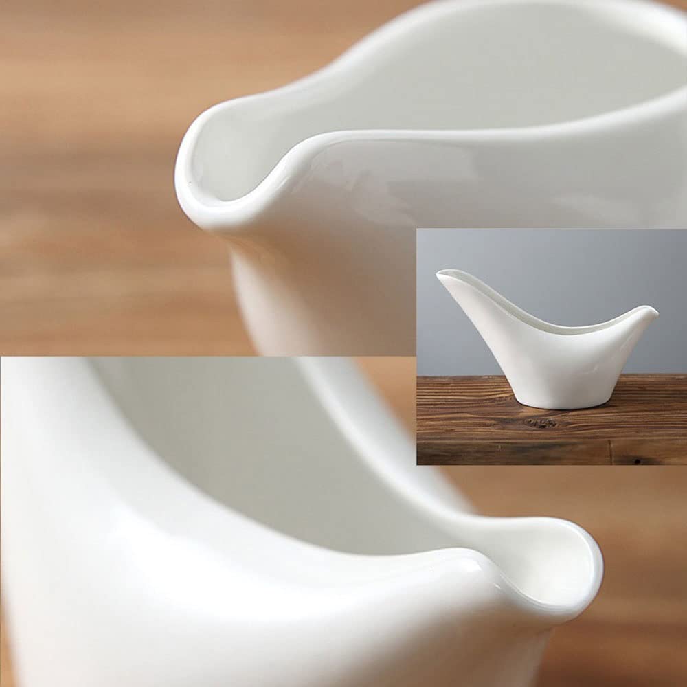 Barco de salsa fácil de verter Gravy Boats Leche Jugs Carne de res Filete Jugo Cubo Bucket Sauce Placa Vajilla Accesorios de Café para servir aderezo para ensaladas, caldo, pimienta negra ( Size : L )