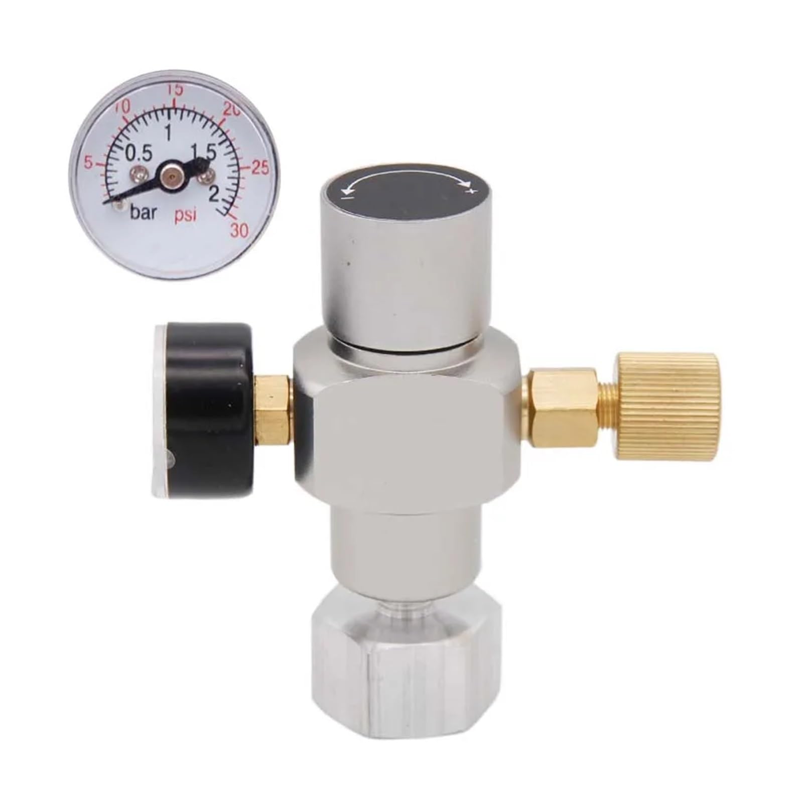 Regolatore di Gas CO2 2 in 1 Mini caricabatteria CO2 TR21*4 0-30 PSI for Fusto Soda Stream Kegerator(8mm Hose Barb)