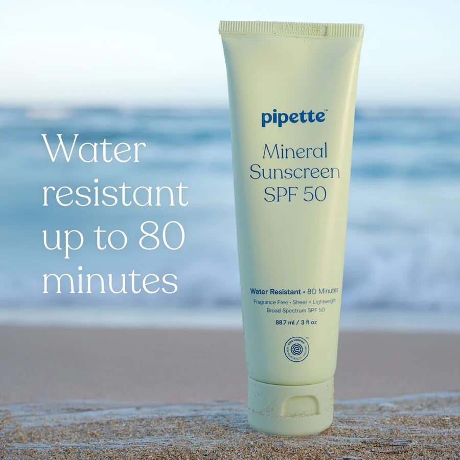 Image of Pipette Fragrance Free Mineral Sunscreen SPF 50 Lotion, 3 Oz (Pack of 2)
