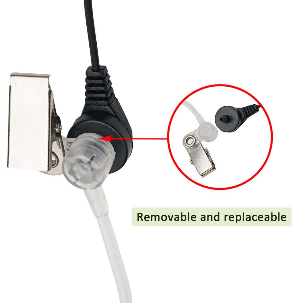 Covert Acoustic Tube Headset Mit PTT-Mikrofon – Kompatibel Mit Midland GXT, LXT & Anderen Zweiwegfunkgeräten (4 Stück)