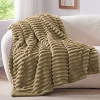 BEDELITE Kuscheldecke Flauschig Decke Klein - weiche Flanell Decken Braun 125x150 für Sofa, Deko Streifen Cord Fleecedecke als Sofaüberwurf für Wohnzimmer, Throw Blanket Wide Use