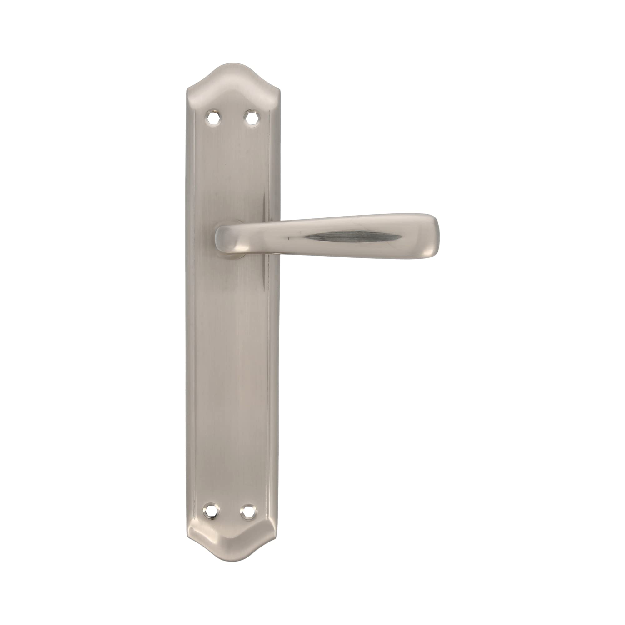 Amig - Lot de 2 poignées de plaque argentée en laiton avec finition chromée mate pour portes intérieures - 256 x 48 mm · Carré de 8 mm | Vis incluses
