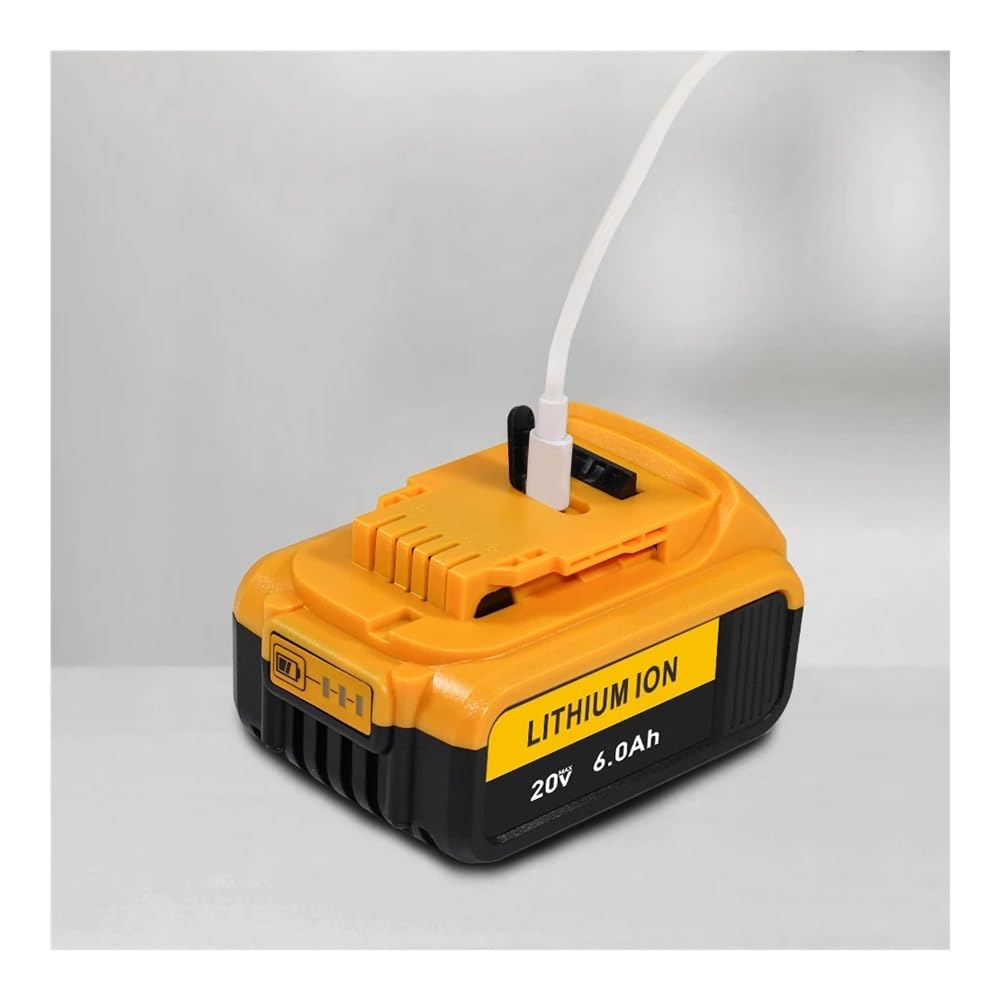 Batteria al litio for elettroutensili compatibile for DeWalT 20V 3.0Ah 4.0Ah 5.0Ah 6000mAh compatibile for DeWalT DCB200 DCB202 DCB203 DCB204 DCB205 DCB206(20V5Ah-2piece)