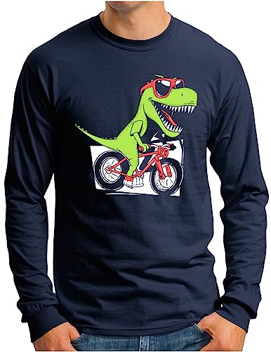 T-shirt dinosaure cycliste manches longues homme OM3 grande taille du S au 4XL