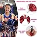 lasuroa Pom Pom Holder, Adjustable Cheer Holder Cheerleaders Bag Keychain Custom Made Pom Straps Holder with 2 Cheer Pom Pom Name Tags Labels Cheerleading Accessories for Teen Girls Sports (Red)