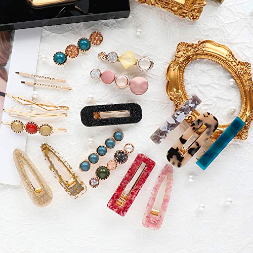 Pearls Hair Clips,28 Pcs Pearls Hair Barrettes Acrylic Resin Sweet Handmade bobby pins Hairpin Headwear Hair Accessories Headwear for Women and Girls